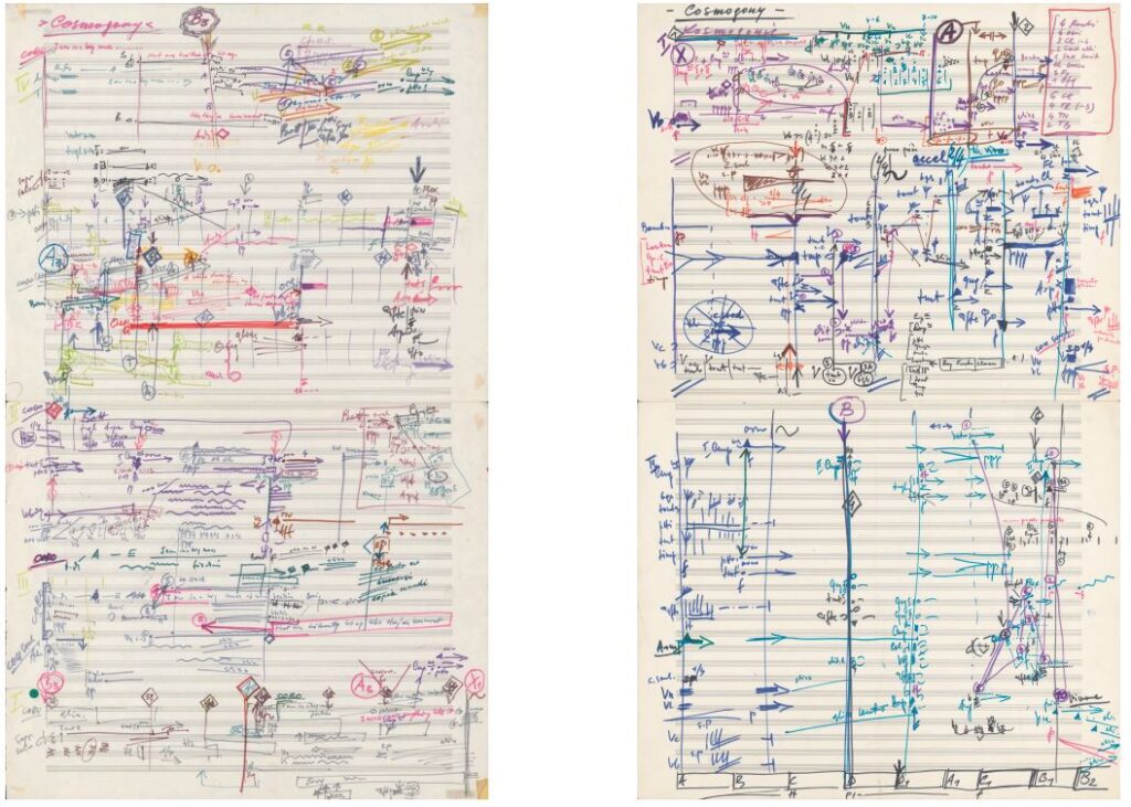 Krzysztof Penderecki Cosmogony fragment of the manuscript 1970