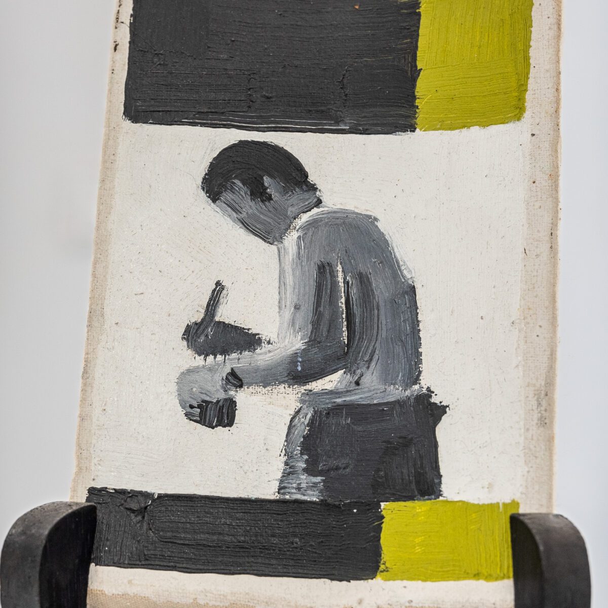 Wilhelm Sasnal no title (from the album cover series) oil on canvas 12 x 8 x 2.5 cm (2)